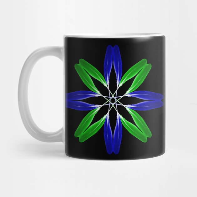 Feather flower Blue Green by Geomhectic